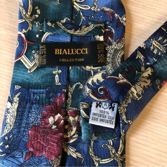 💕2/$16💕Bialucci Collection 100% Silk Patterned Tie - Picture 3 of 4